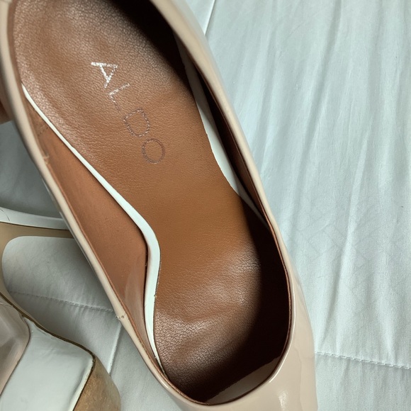 Aldo nude and white open toe hight pumps - Picture 6 of 8